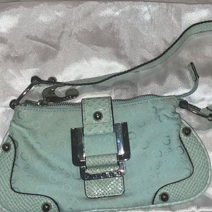 Guess small sea foam mint green shoulder bag